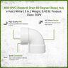 NDS PVC S&D 90 Deg. Elbow HUB x HUB White 3 in.