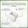 Nds PVC S&D Offset Downspout Adapter White 2 in. X 3 in. X 3 in. (Fits 3 in. Pipe)