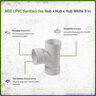 NDS PVC Sanitary Tee HUB x HUB x HUB White 3 in.