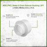NDS PVC S&D Reducer Bushing SPT x HUB White 6 in. x 4 in.