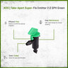 NDS Take-Apart Super-Flo Emitter 2.0 GPH Green