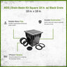 NDS Drain Basin Kit Square 18 in. w/ Black Grate