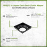 NDS 12 in. Square Catch Basin Outlet Adapter Low Profile Black Plastic