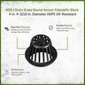 NDS Drain Grate Round Atrium Polyolefin Black 4 in.