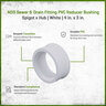 NDS PVC S&D Reducer Bushing SPT x HUB White 4 in. x 3 in.