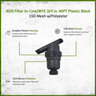 NDS Filter In-Line/WYE 3/4 in. MIPT Plastic Black 150 Mesh with Polyester Screen & Flush Cap