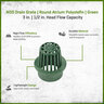 NDS Drain Grate Round Atrium Polyolefin Green 3 in.