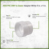NDS PVC DWV to Sewer Adapter DWV HUB x S&D HUB White 4 in. x 4 in.