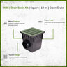 NDS Drain Basin Kit Square 18 in. w/ Green Grate