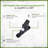 NDS Filter Pressure Regulating 40 PSI In-Line/WYE 1 in. MIPT Plastic Black 200 Mesh w/ Stainless Steel Screen & Flush Cap