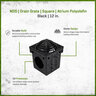 NDS Drain Grate Square Atrium Polyolefin Black 12 in.