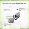 NDS Mini Drain Channel Coupling Gray 3 in.