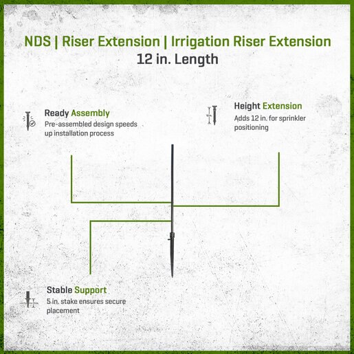 Nds Riser Extension 12 in. Pre - Assembled Onto 5 in. Elbow Stake