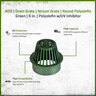 NDS Drain Grate Round Atrium Polyolefin Green 6 in.