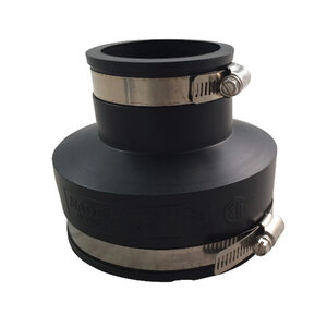 NDS Flexible Coupling CI/PVC 10 in. x 10 in. Rubber w/ Stainless Steel Clamp