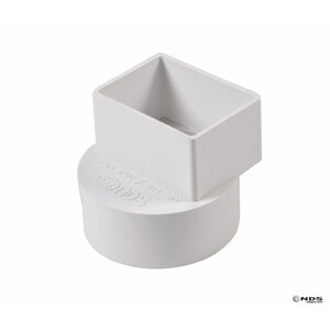 NDS PVC S&D Offset Downspout Adapter White 2 in. X 3 in. X 4 in. (Fits 4 in. Pipe)