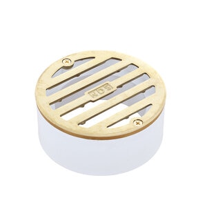 NDS Grate Polished Brass w/ PVC Collar 3 in.