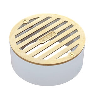 NDS PVC Collar Grate Round Polished Brass 4 in.