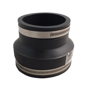 NDS Flexible Coupling CI/PVC 3 in. x 2 in. Rubber w/ Stainless Steel Clamp