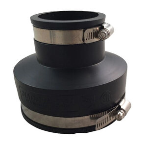 NDS Flexible Coupling CI/PVC 8 in. x 8 in. Rubber w/ Stainless Steel Clamp