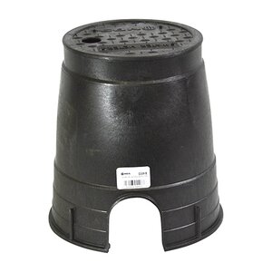 NDS Standard Valve Box Round 6 in. Black Box/Black Lid Overlapping W