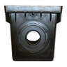 NDS Square Catch Basin Kit Black With Grate, 2 Outlets & Plug 12 in.