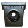 NDS Square Catch Basin Kit Black With Grate, 2 Outlets & Plug 12 in.