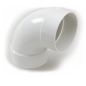 NDS PVC S&D Long Turn 90 Deg. Elbow HUB x HUB White 3 in.
