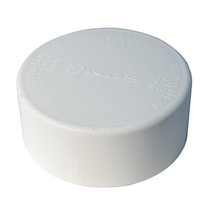 NDS PVC S&D Drain Cap HUB White 4 in.