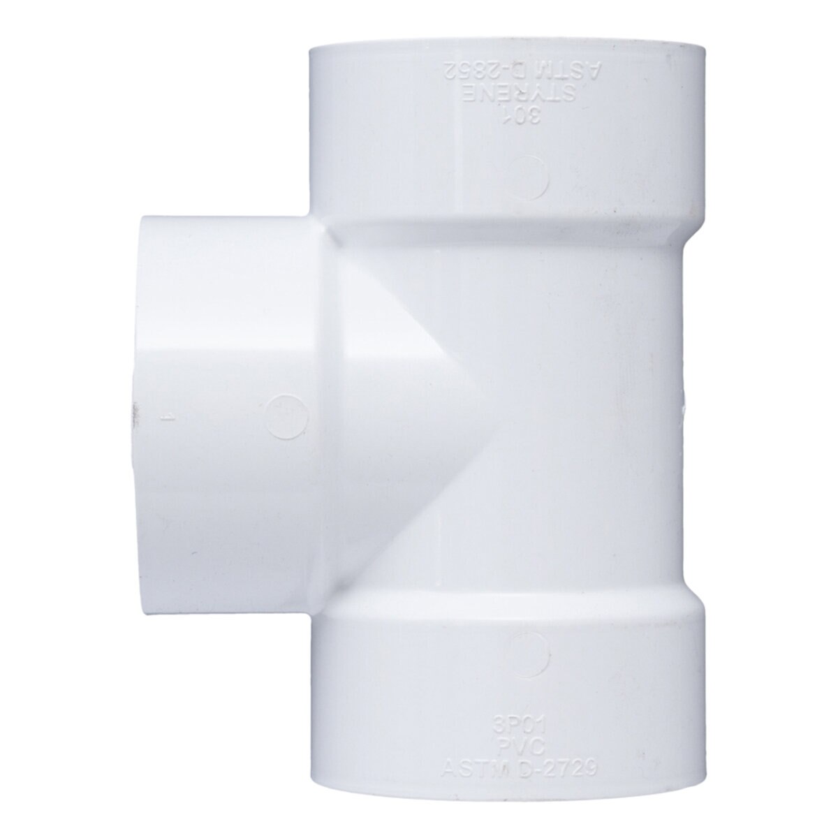 NDS PVC S&D Tee HUB x HUB x HUB White 3 in | SiteOne US
