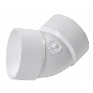 NDS PVC S&D 45 Deg. Elbow HUB x HUB White 3 in.