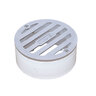 NDS Grate Round Satin Chrome w/ PVC Collar 3 in.
