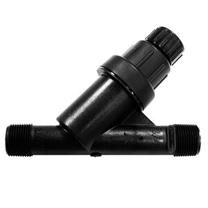 NDS Filter Pressure Regulating 30 PSI In-Line/WYE 3/4 in. MIPT Plastic Black 200 Mesh with Stainless Steel Screen & Flush Cap
