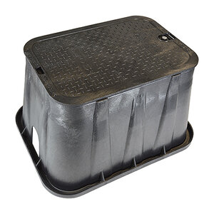 NDS Pro-Spec Valve Box Reclaimed Water Black Box/Lid Overlapping 14 in. x 19 in. x 12 in.