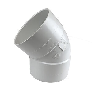 NDS PVC S&D 45 Deg. Elbow HUB x HUB White 8 in.
