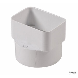 Nds PVC S&D Centered Downspout Adapter White 3 in. X 4 in. X 4 in. (Fits 4 in. Pipe)