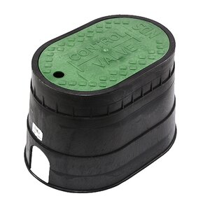 NDS Residential Valve Box Oval 8 in. x 12 in. x 10 in.H Black Box Box/Green Lid Drop-in CV