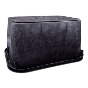 Nds Standard-Series Valve Box Jumbo Rectangle 13 In. X 20 In. X 12 In.H Blackbox/Black Lid Overlapping Icv