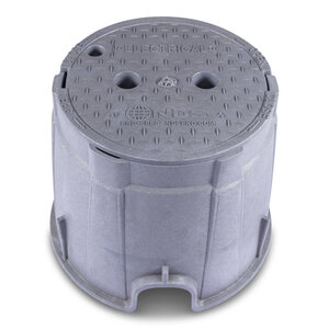 NDS Pro-Spec Electric Box CVR Gray Box/Gray Cover 10 in. Round