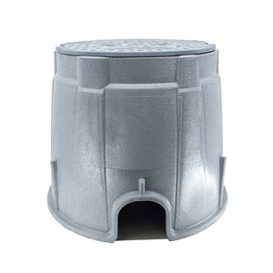 NDS Pro-Spec Electric Box CVR Gray Box/Gray Cover 10 in. Round with Bolt