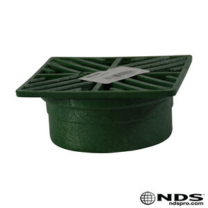 NDS Drain Grate Square Polyolefin Green 6 in. (Not Suitable w/12 in. Catch Basin)
