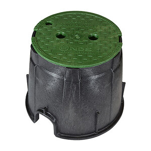 NDS Pro-Spec Series Valve Box Black Body and Green Lid Round 10 in.
