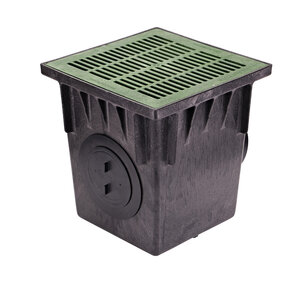 NDS Drain Basin Kit Square 18 in. w/ Green Grate