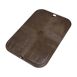 NDS Standard Valve Box Brown Polyethylene ICV Rectangle Lid 13 in. x 20 in. Overlapping Lid Only