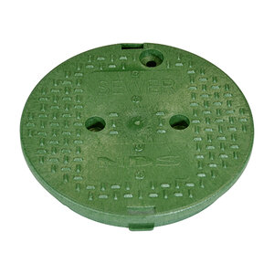 10 in. Round Cover Only Sewer Green Overlapping NDS