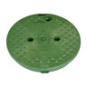 10 in. Round Cover Only Sewer Green Overlapping NDS