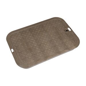 NDS Standard Valve Box Lid Rectangle 14 in. x 17 in. Overlapping Brown Polyethylene ICV Lid Only