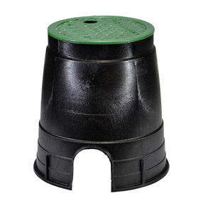 NDS Snap-In Box & Cover Black Body Round w/ Overlapping Green Lid 6 in.