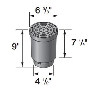 NDS Flo-Well Surface Drain Inlet w/Grate Black Plastic Fits 4 in. Sch 40 Pipe