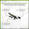 NDS SLIM CHANNEL DRAIN KIT 6 ft. WITH SLOTTED SAND GRATE & ACCESSORIES